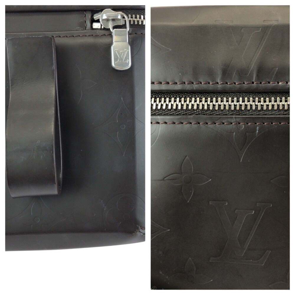 LOUIS VUITTON Authentic Brown Monogram Leather Pouch - Picture 6 of 9